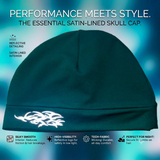 Forest Green Satin-Lined Skull Cap